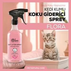I Pet Natural Care Kedi Kumu Koku Giderici- Flora 500 ml – Çiçeksi Koku Giderici, Kedi Kumu Ferahlatma Spreyi