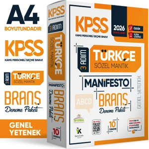 İnformal Yayınları 2026 KPSS Genel Yetenek 3Adım Türkçe Sözel Mantık Manifesto 10lu Dijital Çözümlü Branş Deneme Paketi