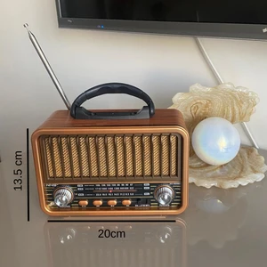 Kahverengi Nostaljik Radyo, Fm/am/sw Radyo, USB ve Tf Kart Destekli Taşınabilir Bluetooth Retro Hoparlör Tasarım Ödüllü