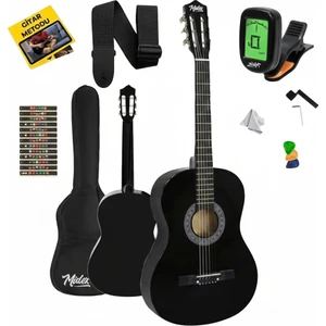 CG-270BK Siyah Klasik Gitar 4/4 Yetişkin Boy Sap Ayarlı Full Set