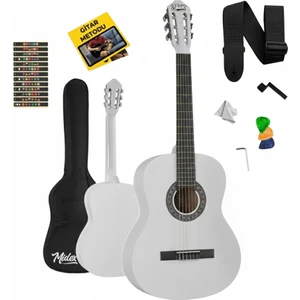 CG-270WH Beyaz Renk Klasik Gitar 4/4 Yetişkin Boy Sap Ayarlı Full Set
