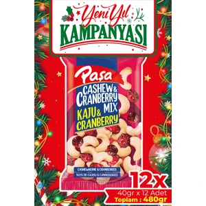 Paşa Kuruyemiş Çiğ Kaju & Turna Yemişi 40 gr x 12 Adet (Toplam 480 Gr)