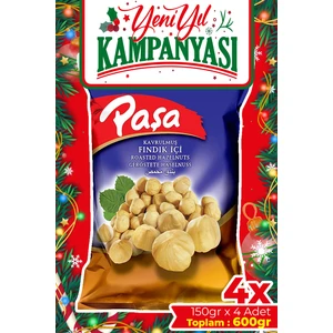 Paşa Kuruyemiş Kavrulmuş Fındık İçi 150 gr x 4 Adet (600 gr)