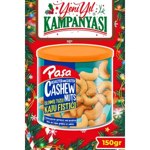 Paşa Kuruyemiş Kavrulmuş Kaju 150 gr Teneke Kutu (Tuzlu Kaju Fıstığı)