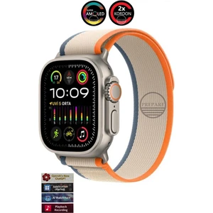 prepare ultra 2 multi 9 pro  9 titanyum vidalı gri kasa pusulalı 49mm kilitli akıllı saat