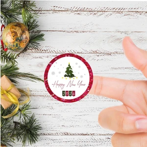 Tuğset Etiket Happy New Year Sticker Mutlu Yıllar Etiket 4 cm 70 Adet Yeni Yeni Yıl Yılbaşı-Copyhny1