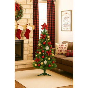 Luxury Series 90 cm Yeşil Yılbaşı Çam Ağacı – Plastik Ayaklı, İç ve Dış Mekana Uygun Dekoratif Model