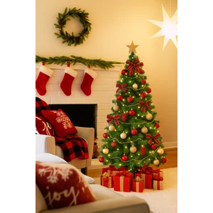 Luxury 120 cm Yeşil Yılbaşı Çam Ağacı – Dayanıklı Plastik Ayaklı, Şık ve Uzun Ömürlü Dekoratif Tasarım