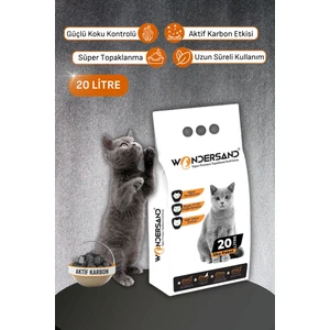 20 Lt Ince Tane Aktif Carbon Kokusuz Süper Topaklanan Premium Kedi Kumu