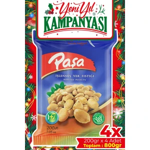 Paşa Kuruyemiş İşlenmiş Yer Fıstığı 200 gr x 4 Adet (800 gr)