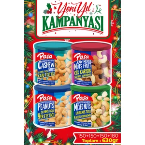 Paşa Kuruyemiş Karışık Süper Dörtlü Teneke Kutu Çerez Paketi