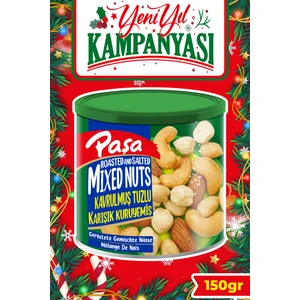 Paşa Kuruyemiş Kavrulmuş Karışık Kuruyemiş Teneke Kutu 150 gr