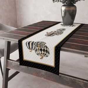 Alkan Homes Özel Tasarım Modern Leke Tutmaz Kumaş Kenarları Dikişli Dekoratif Masa Örtüsü Runner 45×100 cm