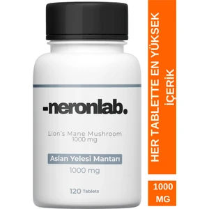 Aslan Yelesi Mantarı 1000 Mg 120 Tablet Lions Mane Mushroom Hericium Erinaceus