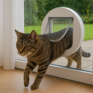 Ufo Cam Için Kedi Kapısı 4 Yönlü Kilitli