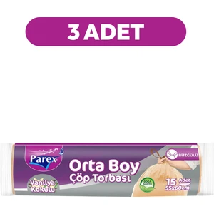 Büzgülü Vanilya Kokulu Çöp Torbası Orta Boy  3'lü Paket