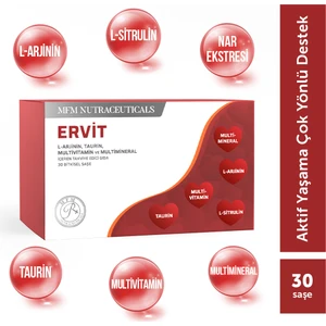 Ervit - 30 Saşe (L-Arjinin, Taurin, Multivitamin ve Multimineral İçeren Takviye Edici Gıda)