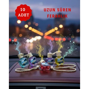 Dekoratif ipli Oto/araç Kokusu 10 ML Cam Şişe - 10 Adet