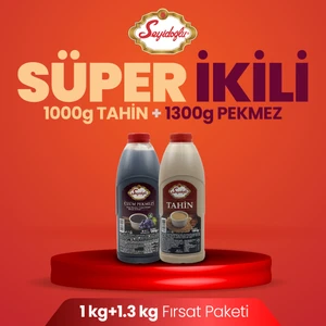 Tahin 1000 gr & Üzüm Pekmezi 1300 gr Bidon – Doğal Lezzetler Seti