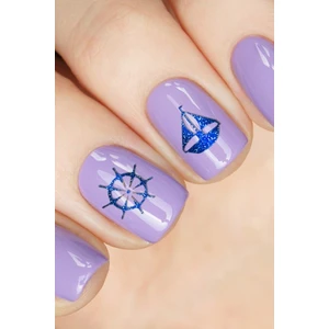 Mavi Deniz Temalı Metalik Tırnak Sticker, Nail Sticker, Nail Art