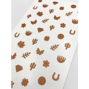 Artikel Bronz Karışık Şekiller Metalik Tırnak Sticker, Nail Sticker, Nail Art