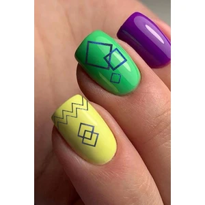 Lacivert Etnik Çizgiler Metalik Tırnak Sticker, Nail Sticker, Nail Art