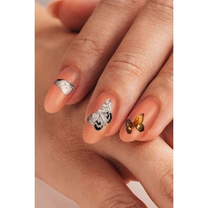 Siyah Kelebekler Tırnak Dövmesi, Tırnak Tattoo, Nail Art, Tırnak Sticker