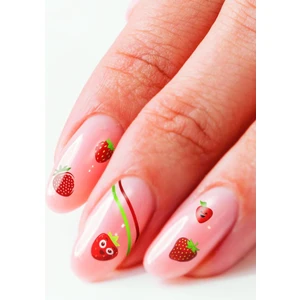 Mini Çilekler Tırnak Dövmesi, Tırnak Tattoo, Nail Art, Tırnak Sticker