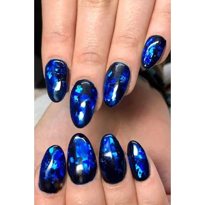 Lacivert Renk Hologram Desenli  Transfer Tırnak Dövmesi, Tırnak Sticker, Nail Tattoo, Nail Art