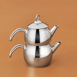 Adelya İndüksiyon Tabanlı Mini Boy Metal Çaydanlık Takımı