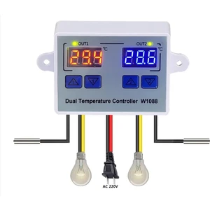 YATE10 W1088 Ac 220V 10A Çift Kontrollü Termostat