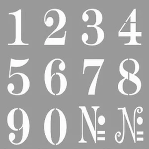 Sayılar Stencil Tasarımı 30 x 30 cm
