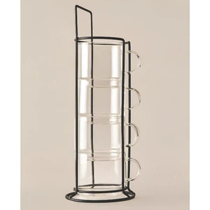 Standlı Borosilikat 4'lü Fincan Seti