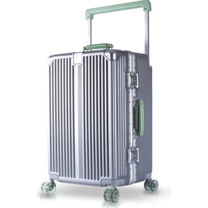 Boxy Pc Policarbon Orta Boy Valiz Silver-Yeşil