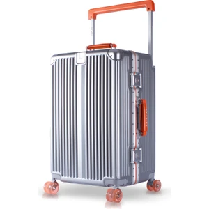 Boxy Pc Policarbon Orta Boy Valiz Silver-Turuncu