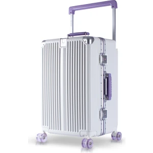 Boxy Pc Policarbon Orta Boy Valiz Beyaz-Mor