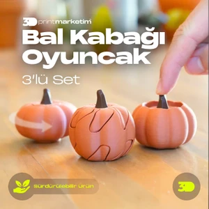 3D Print Marketim Bal Kabağı Oyuncak 3'lü Set