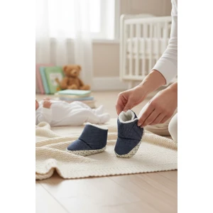 Bebek Panduf 6-12 Ay – Cırtlı, Kaydırmaz Tabanlı, Polar Kürklü Içi, Unisex Yumuşak Ilk Adım Patik