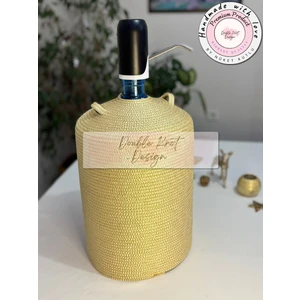 Double Knot Design Damacana Kılıfı Dekoratif Sepet - Organizer / Hediyelik Hasır Jüt Tress