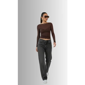 Windy Island Transparan Kayık Yaka Bluz