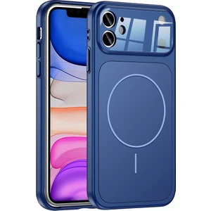 Nova Global iPhone 11 Kılıf Zore M-Safe Şarj Özellikli Kamera Korumalı Formen Kapak - Mavi