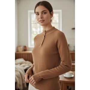 Mandala Tekstil Kadın Düğmeli Triko Body