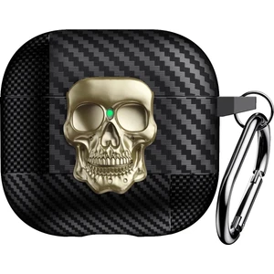 Caseonn Apple Airpods 4 Kılıf Güvenli Kilitli Kuru Kafa Karbon Gold