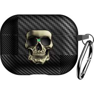 Caseonn Apple Airpods Pro/pro 2.nesil Kılıf Güvenli Kilitli Kuru Kafa Karbon Bakır