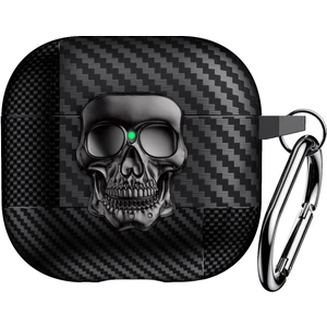 Caseonn Apple Airpods 4 Kılıf Güvenli Kilitli Kuru Kafa Karbon Koyu Gri