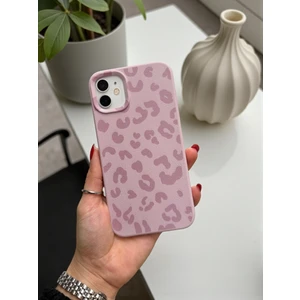 KVK Privacy iPhone 11 Uyumlu Pembe Leopar Desenli Ince Yumuşak Silikon Kılıf