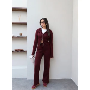 Esra Helvacı Çift Fermuarlı Triko Takım