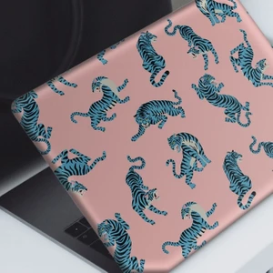 Artikel Pembe Üzerine Mavi Kaplanlar Notebook Sticker