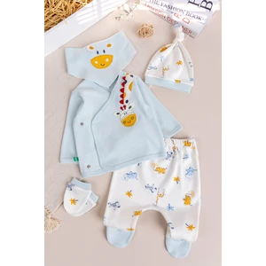 Zürafa Temalı 5 Parça Erkek Bebek Hastane Çıkışı Bebek Takımı