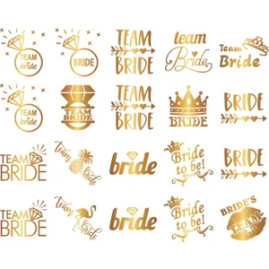Artikel Team Bride Tattoo Gold - Gelin Takımı Set Geçici Dövme 20 Adet